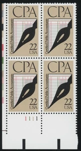 US - 1987 Certified Public Accounting - SC# 2361 Plate Block of 4 Mint NH OG - Picture 1 of 2