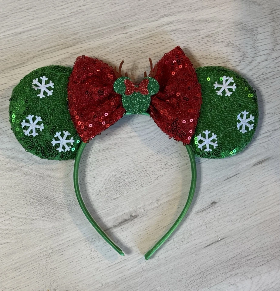 Diadema Oreja Mickey Mouse Verde Rojo Brillante Arco Mickey Fiesta Cumpleaños Foto 1 de 2