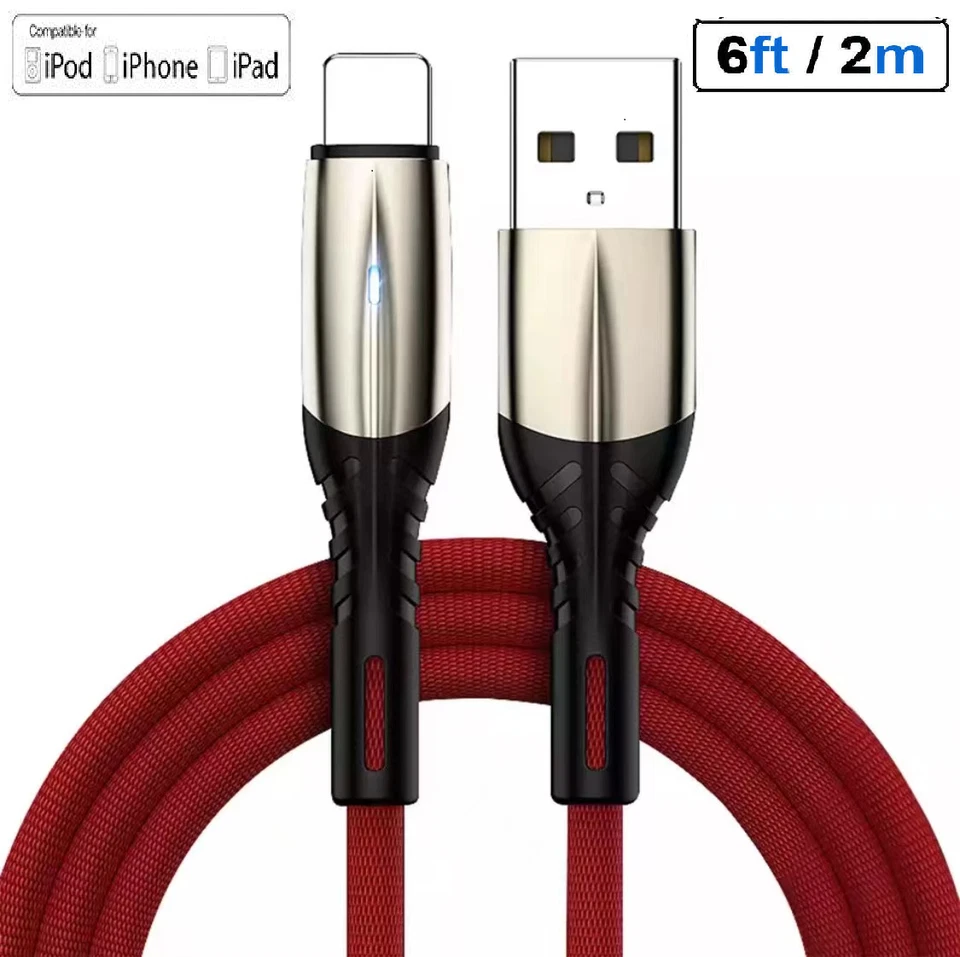 For iPhone 6 7 8 Plus iPhone 11 XR Xs Max 13 14 Charger USB Cable Cord 3/6/10FT - Image 1 of 4
