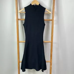 Witchery Jumper Dress Women 2XS Black Knit Sleeveless Mock Neck Midi Fit & Flare - Picture 1 of 10