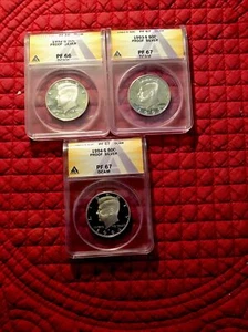1992, 1993, 1994s SILVER Kennedy Proof Half Dollar, Graded  by ANACS. DCAM. - Picture 1 of 2