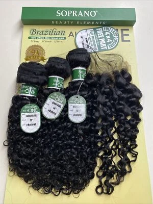 SOPRANO BRASILEÑA 12", 14", 16"+ CIERRE DE PIEZA LIBRE 4X4_RIZO TORCIDO_#NATURAL Foto 1 de 4