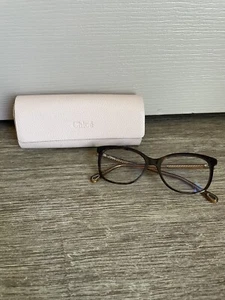 CHLOE CH0013OA 001 Round Cateye Tortoise Plastic Optical Eyeglasses 54-16-145 - Picture 1 of 8
