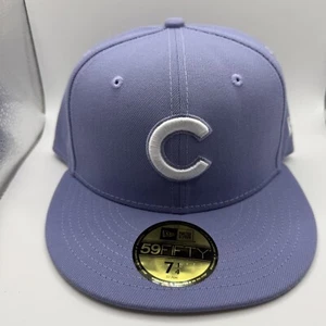 New Era 59FIFTY Chicago Cubs Lavender Spring Collection Fitted Hat Size 7 1/4 - Picture 1 of 5