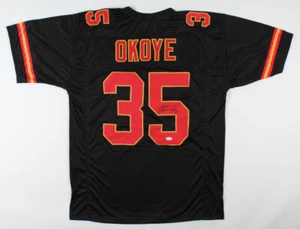 Christian Okoye Signed Kansas City Chiefs Jersey (JSA COA) All Pro Running Back - Picture 1 of 6