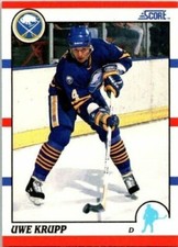 1990-91 SCORE NHL HOCKEY Trading Card #169 - Uwe Krupp, Buffalo Sabres