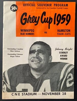 1959 Grey Cup Program CFL Football Blue Bombers Tiger Cats Exhibition Stadium - Image 1 of 3