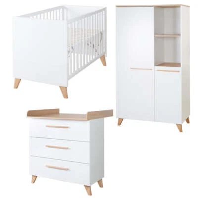 roba Babyzimmer Set Leon 3-teilig-Baby- & Beistellbett+ Wickelkommode+... - Bild 1 von 4