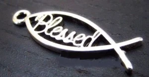 925 Sterling silver 22" necklace BIBLE BLESS FAITH FISH RELIGIOUS PRAY pendant - Picture 1 of 7