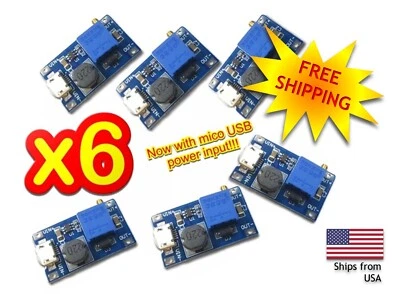 MT3608 DC 2A Step Up Power Boost Module 2v~24v Converter Arduino US - 6 pcs