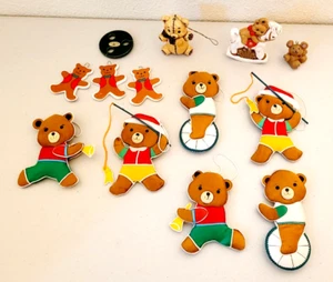 10 Piece Vintage Teddy Bear Russ Berrie Chimes and Ornaments 1.5" - 4.5" - Picture 1 of 6
