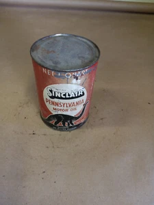 Sinclair Oil Can 1 Quart Pennsylvania Motor Oil Dinosaur Graphic Original #2 - Picture 1 of 6