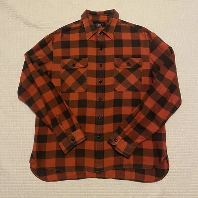 RRL Ralph Lauren Shirt Mens Extra Large Buffalo Check Wool Flannel Double RL XL - Image 1 of 4