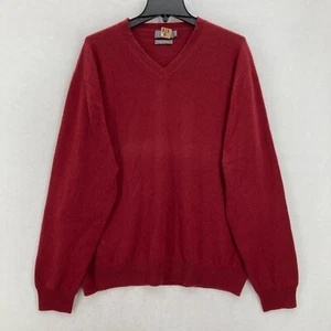 Vintage Talbots 2-Ply Cashmere Sweater Mens XL Red V Neck Long Sleeve Casual - Picture 1 of 13