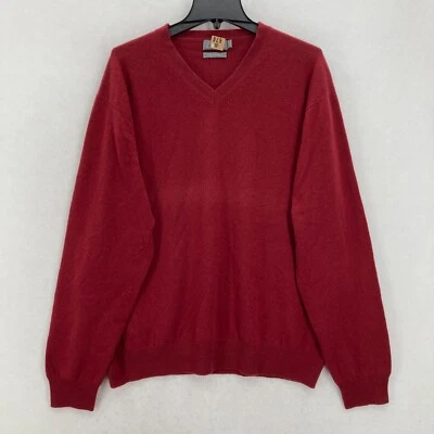 Vintage Talbots 2-Ply Cashmere Sweater Mens XL Red V Neck Long Sleeve Casual - Image 1 of 4