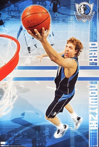 Dirk Nowitzki SOARING (2009) Dallas Mavericks NBA Superstar 22x34 Wall POSTER Cover