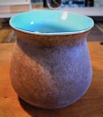 KARE DESIGN - Vase -  13,5  cm  - Glas  - türkis - grau - überfang - Bild 1 von 4