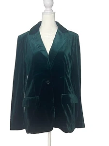 Blazer in velluto RIHOAS taglia S verde cacciatore foderato per le vacanze  - Foto 1 di 10