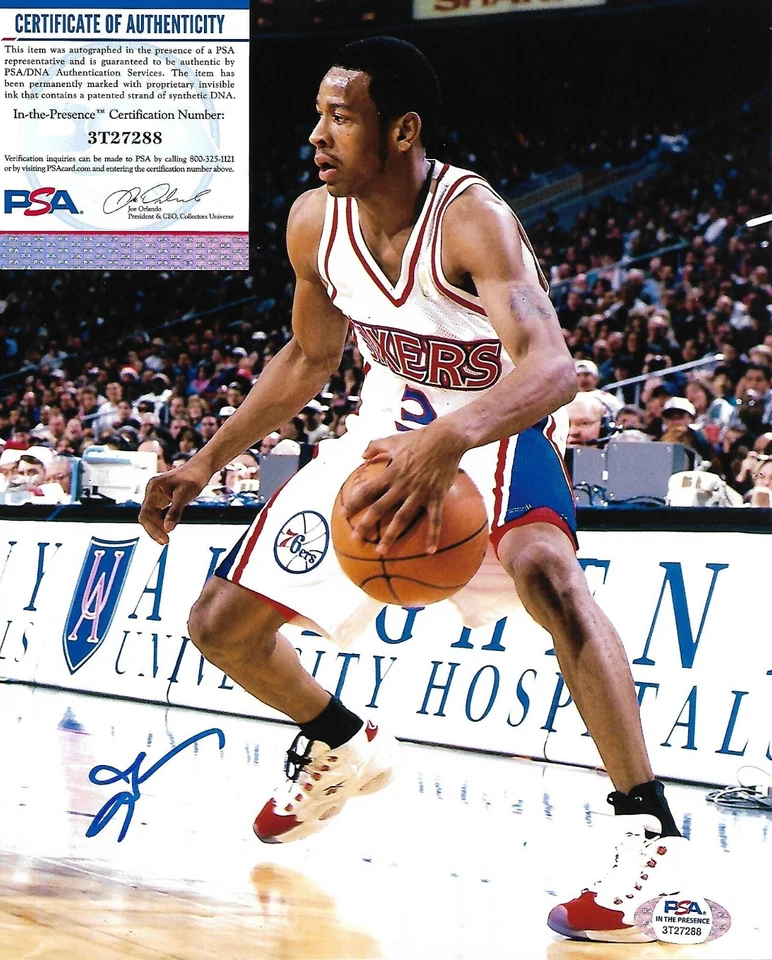 ALLEN IVERSON signed autographed PHILADELPHIA 76ERS 8X10 photo HOF w/ COA PSA - Image 1 of 1