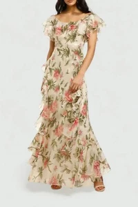 NWT Alice McCall Salvatore Gown Floral Gold Size AU 12 US 8 UK 12 - Picture 1 of 9
