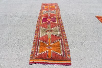 Oushak Rug, Vintage Rugs, Moroccan Rug, 2.5x11.3 ft Runner Rugs, Turkish Rug - Image 1 of 4