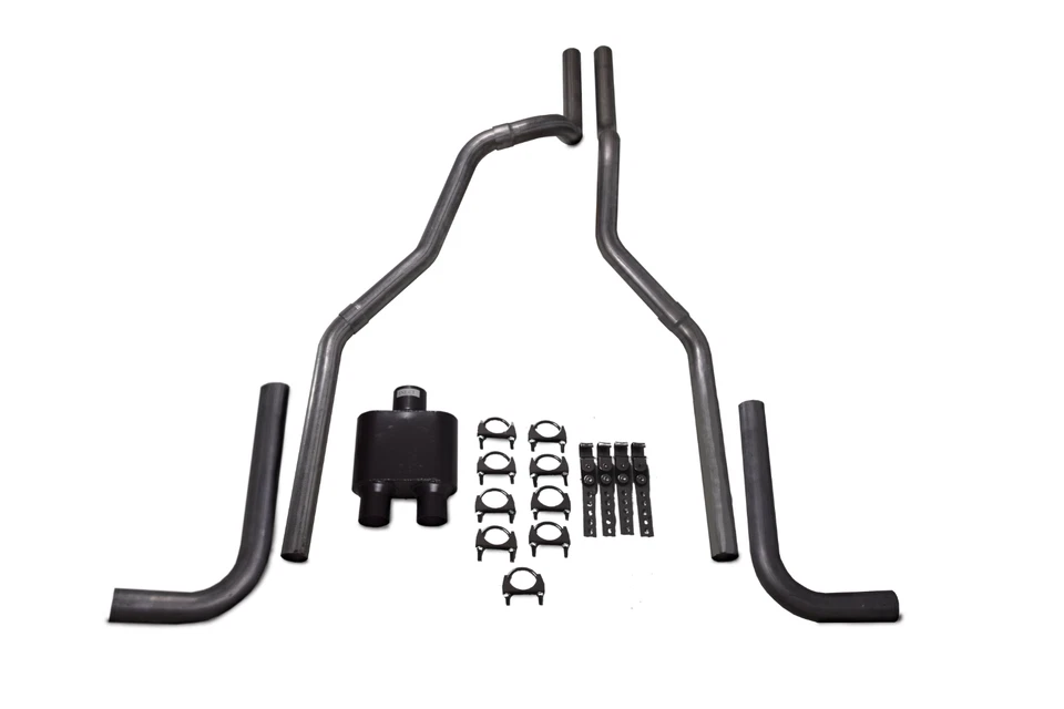 94-03 道奇 Ram 1500 2.5 英寸双卡车排气 1 个室消声器侧出口 — 第 1/1 张图片