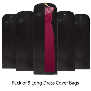 72" Long Dress Cover Bag Pack 5 Wardrobe Storage Bag Dust Cover Garment Bags - Picture 1 of 78