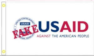 USAID FAKE Against the American People 3'X5' Flag ROUGH TEX® 100D - Picture 1 of 1