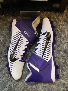 Nike Alpha Menace Pro 2 Mid Football Cleats White Purple BV3945-104 Size 12 New - Picture 1 of 9