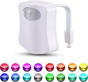 2-Pack 16 Colors Toilet Light Inside Bowl Human Motion Sensor Night Light - Picture 1 of 5