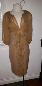 BLACK HALO,  brown 3/4 sleeve dress, size small  - Picture 1 of 12