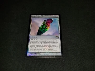 MTG 1x Mirrodin rare artifact LP Spanish FOIL Proteus Staff - ships w/ tracking - Image 1 of 2