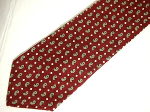 Brooks Brothers Makers Mens Necktie Tie Red Grey Mini Paisley Linen 58" Career - Picture 1 of 4