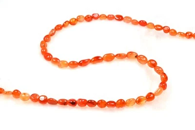 A+++天然红宝石光滑滚珠宝石串珠男女项链18英寸 — 第 1/4 张图片