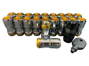 20 Chrome Gold lug nuts for Mazda MX5 for ALLOY WHEELS 12x1.50 - Picture 1 of 2