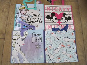 4 Kids tote bags Disney Princess Frozen Snow Queen Olaf Minnie & Mickey reusable