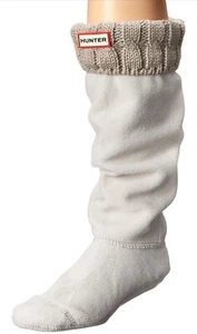 1 Pair Hunter Tall Boot Cable Knit Socks Greige, Large - Picture 1 of 5