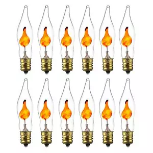 Sunlite 01506 Petite Flicker Bulb, Candelabra E12 Base, Clear, 12 Pack - Picture 1 of 1