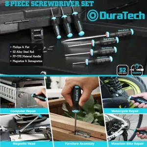 DURATECH 8PCS Magnetic Screwdriver Set 3 Phillips 4 Slotted Tip Screwdriver Sets - Picture 1 of 12