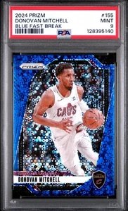 DONOVAN MITCHELL 2024-25 PANINI PRIZM FAST BREAK REFRACTOR AZUL SP/150 PSA 9 - Imagen 1 de 1
