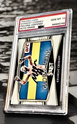 PSA 10 Auto 2022 Panini Prizm UFC Khamzat Chimaev PSA Certified Gem Mint Grade - Image 1 of 4