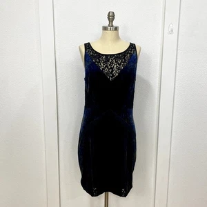 Ecote Women's Lace Mini Dress Large Black Stretch Sleeveless New Cocktail - Picture 1 of 16