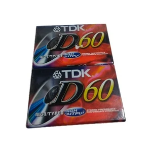 TDK D60 Cassette Tapes 2pk IEC I/Type I High Output Sealed - Picture 1 of 8