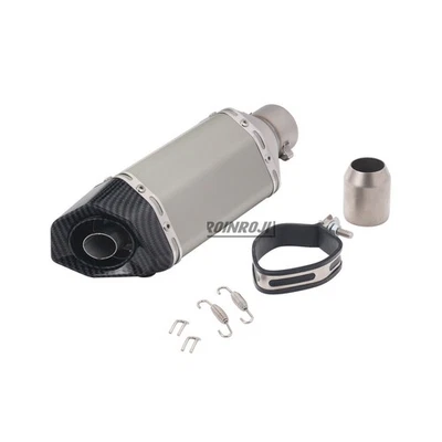 38-51mm Universal Motorcycle Exhaust Bike Muffler Tip Slip On Pipe w/ DB Killer - Image 1 of 2