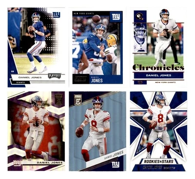 Daniel Jones Lot 6 Football Cards 2020 Panini Playoff New York Giants Colts NFL - Image 1 of 4