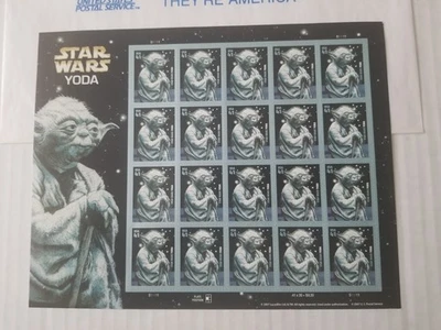 Star Wars Yoda 41c Postage Stamps Sheet of 20 NEW & UNUSED - Image 1 of 4