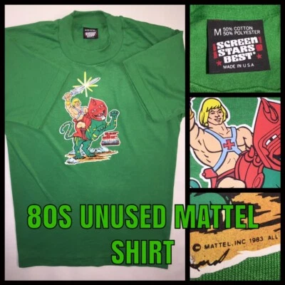 USA ORIG VTG 1983 Mattel He-Man Masters of the Universe MOTU Filmation t-shirt M - Image 1 of 4