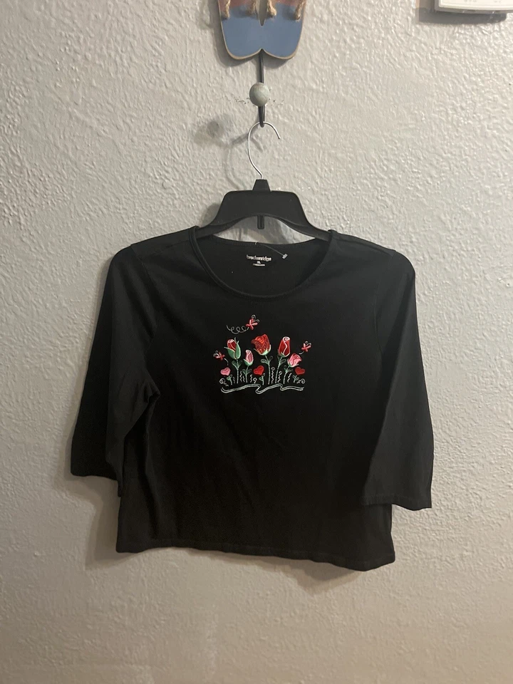 Camisa corta Breckinridge negra para mujer talla XL Foto 1 de 4