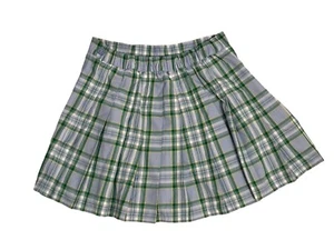Aerie Classic Pleated Mini Skirt Womens Sz Med Blue Green Plaid Preppy NWT $49 - Picture 1 of 4
