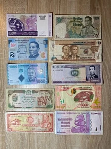 Assorted Lot of 10 Foreign Mixed Banknotes Circulated Set of World Paper Money - Picture 1 of 1